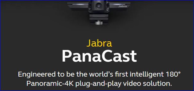 JABRA PANACAST 4K CONFERENCE CAMERA, 180 DEGREE FOV, BUILT IN MIC,USB PLUG AND PLAY (8100-119)
